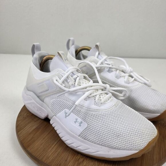 Under Armour Project Rock Shoes Mens Size 10 White HOVR Training Sneakers Gym - Picture 6 of 16